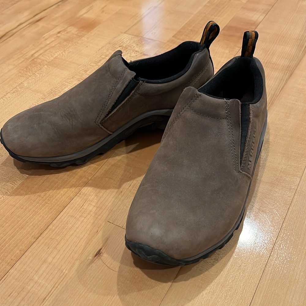 Merrell Men's Jungle Moc Nubuck Brown Suede Low Slip-on Shoes, Size 10 - Picture 3 of 7